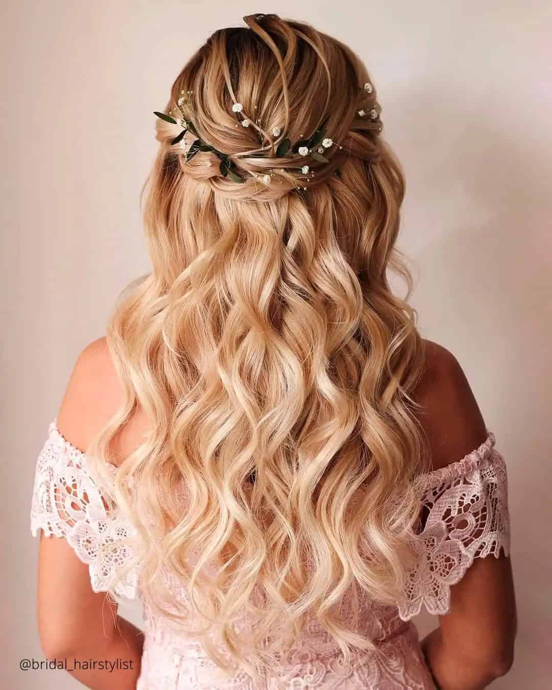 Half Up Rustic Wedding Hairstyles