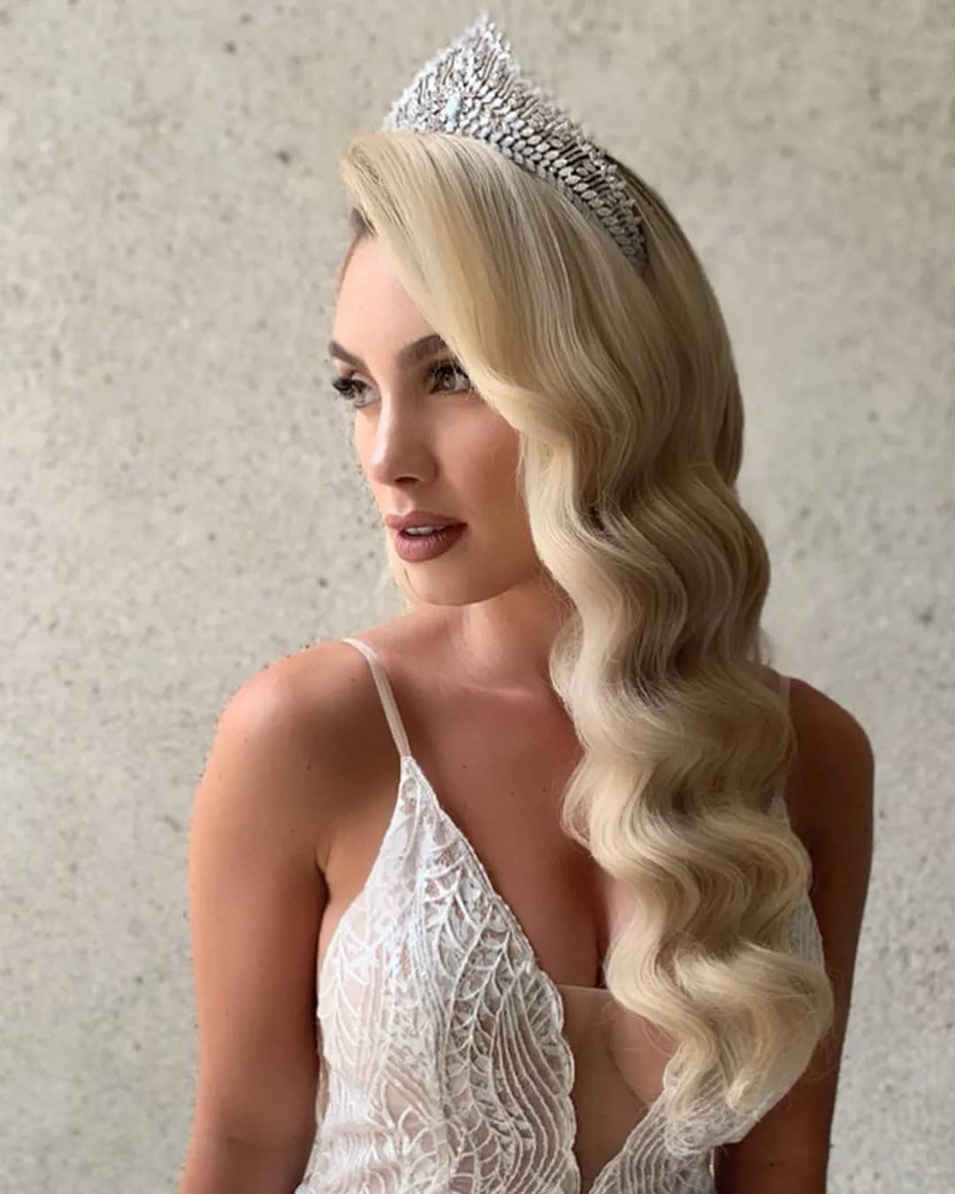 Down Wedding Hairstyles With Crown