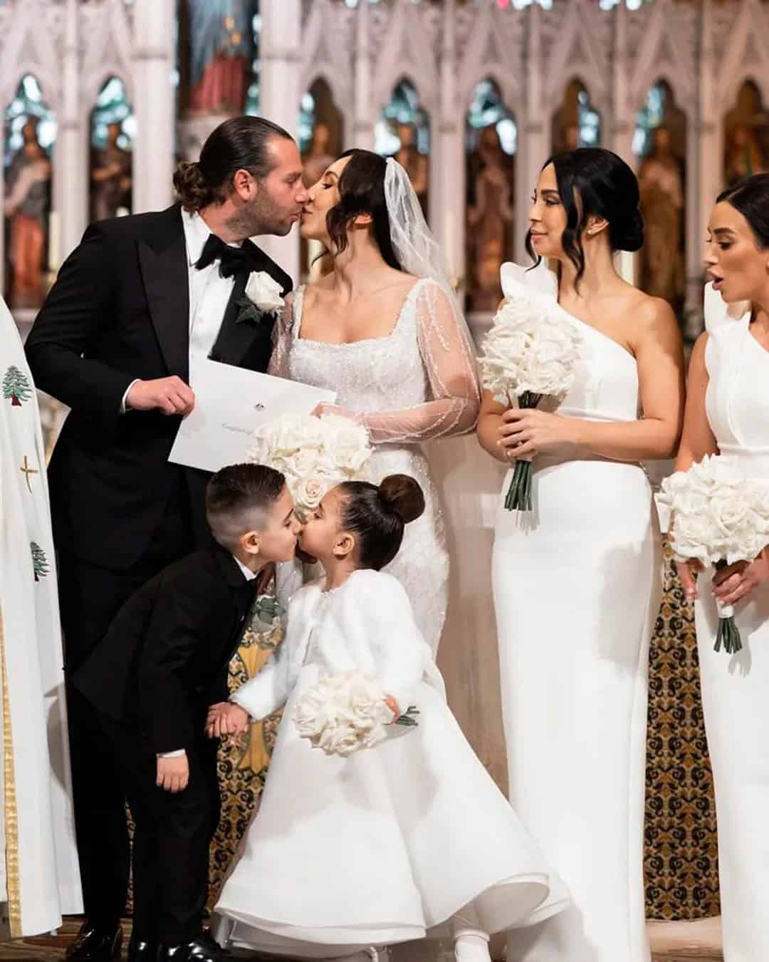 Bridesmaids With A Flower Girl