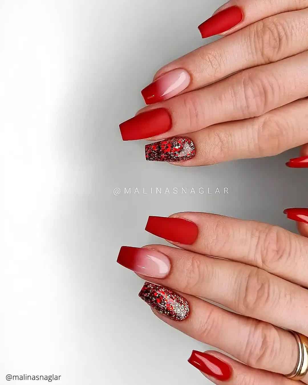 Red Bridal Nail Art Designs