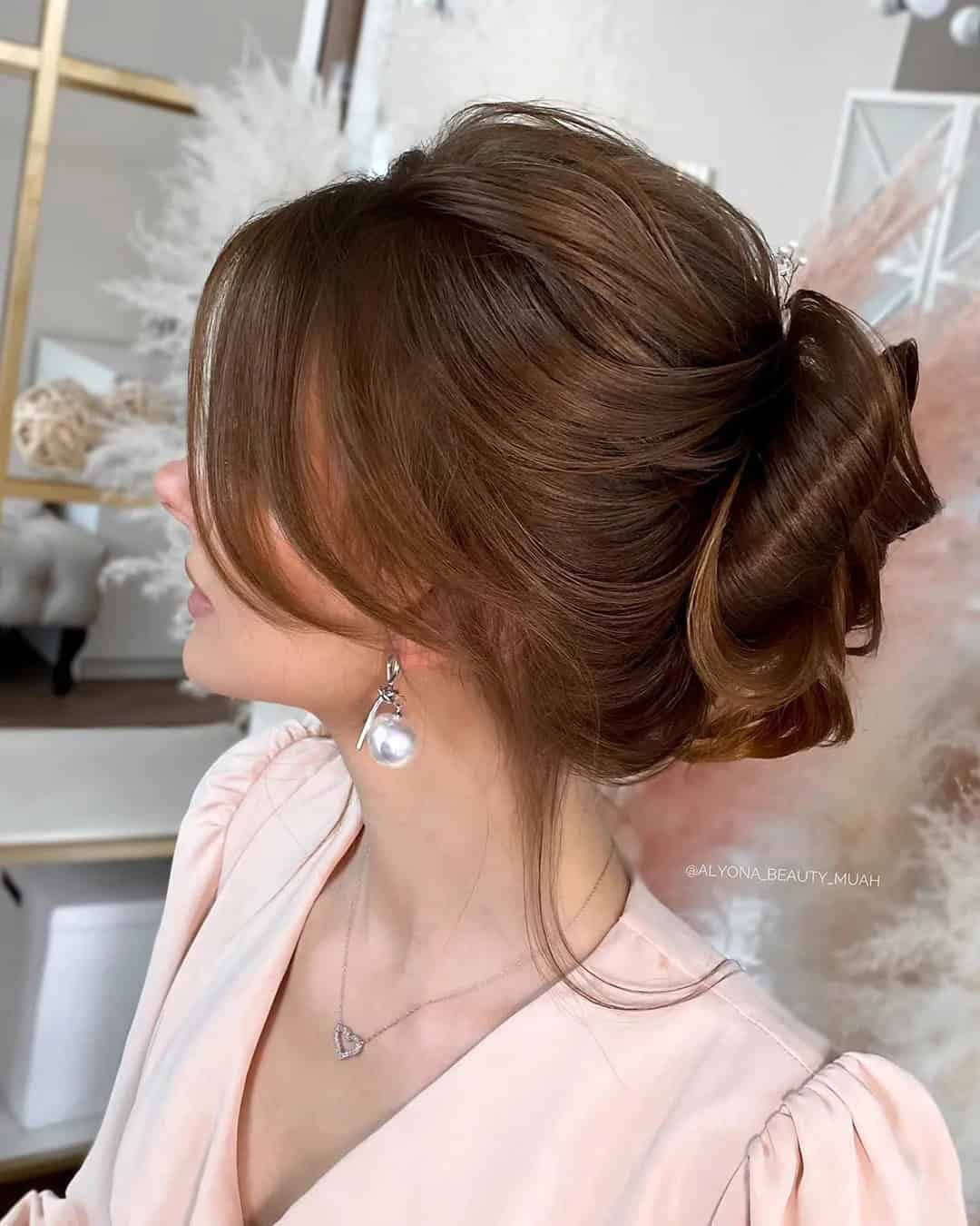 Trendy Curtain Bangs For Brides