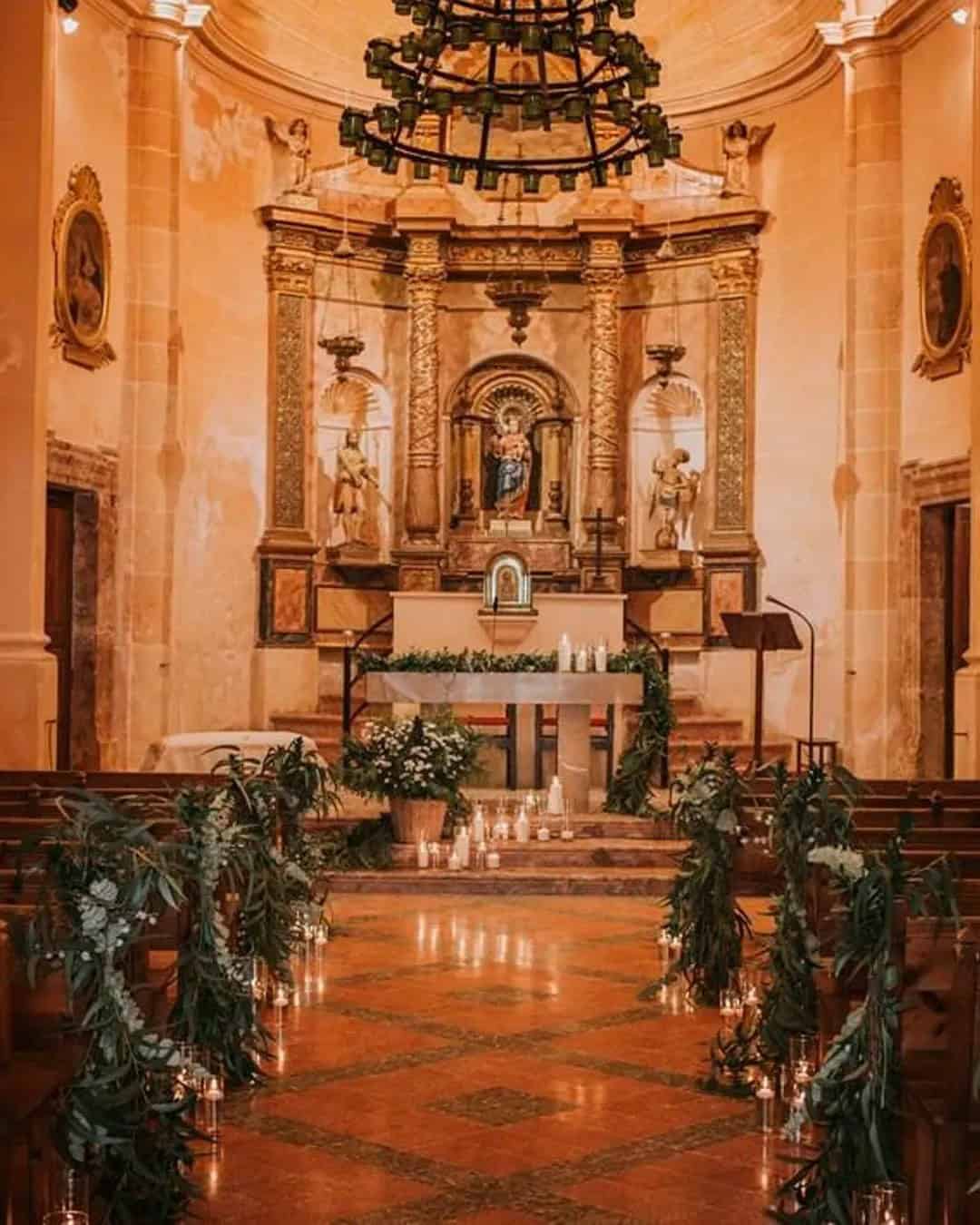 Simple Wedding Church Decorations With Incredible Candles And Lanterns