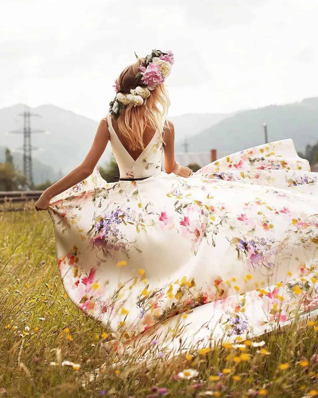 Watercolor Wedding Floral Dresses