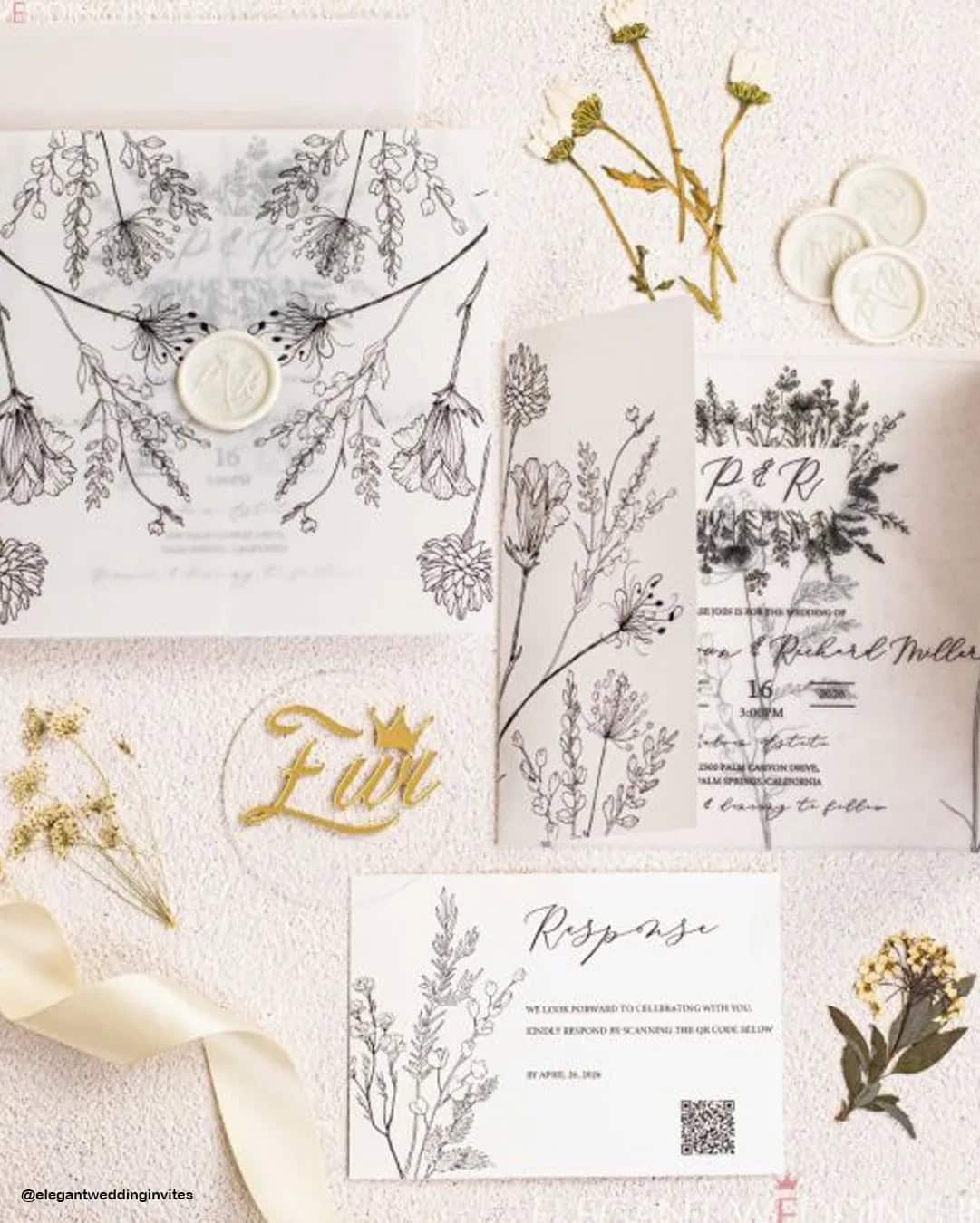 Elegant Fall Wedding Invitations