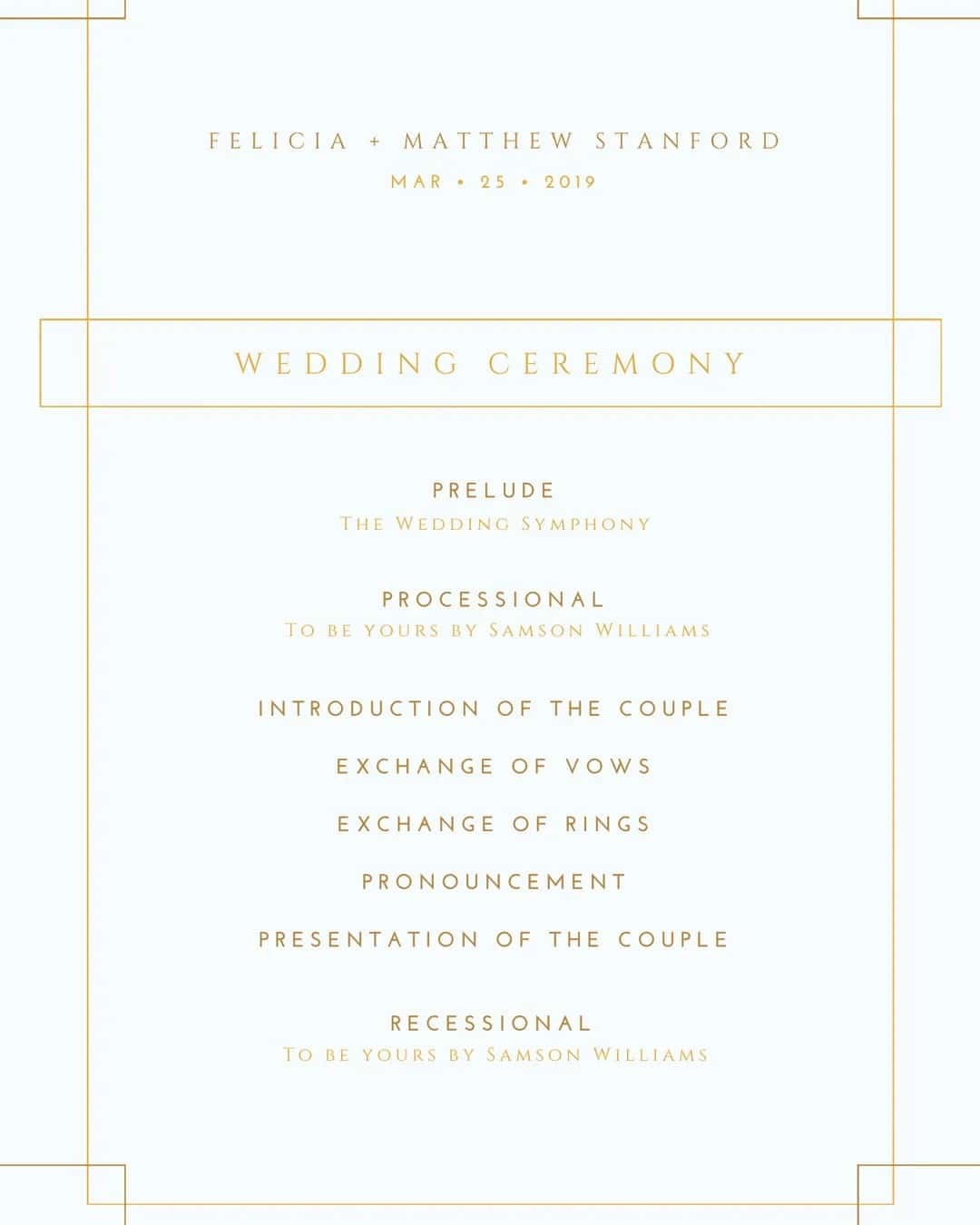 Simple Free Wedding Program Templates