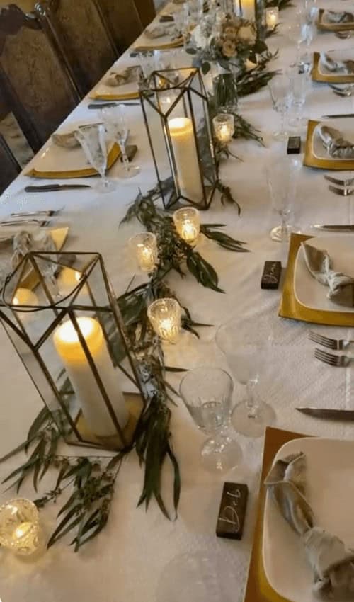 Table decor with metal lanterns