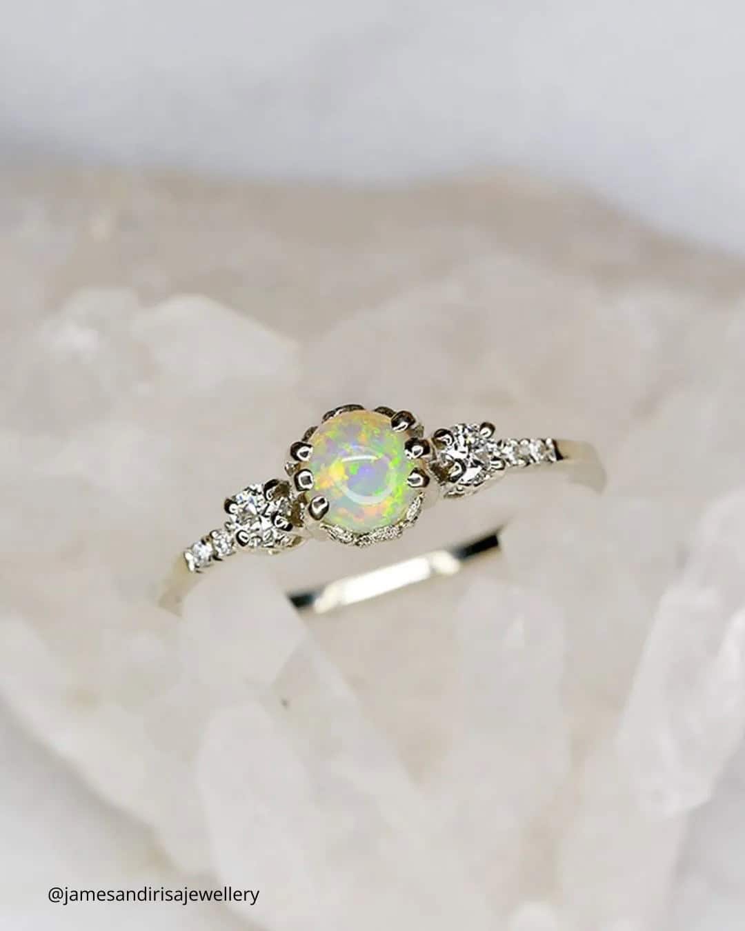 Rings With Round Cut Opal