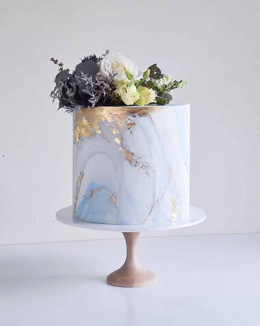 Marble Wedding Cakes With Metallic Accents