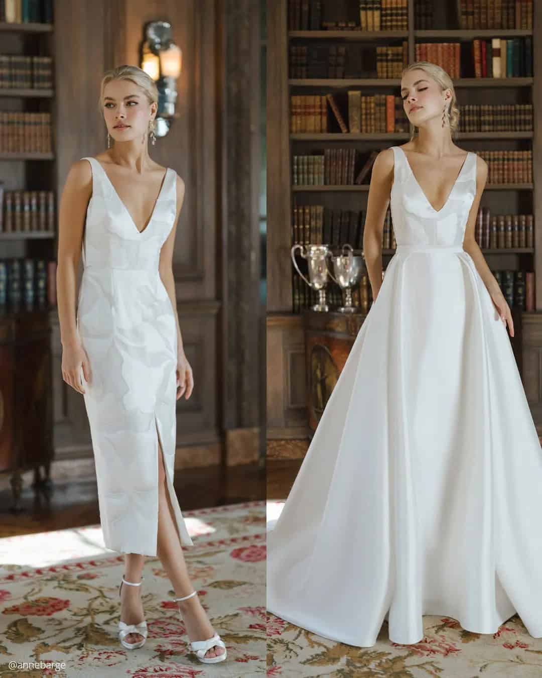 Convertible Wedding Dress Detachable Skirt