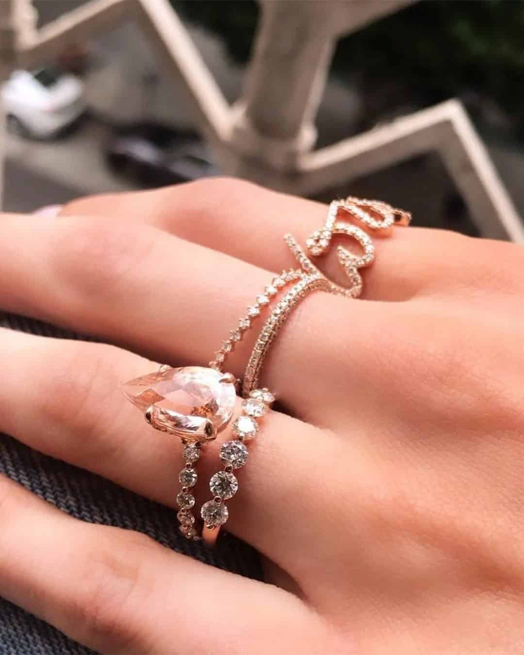 Gorgeous Morganite Ring Sets