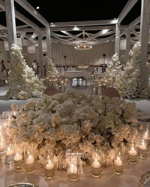 An overflow of flowers and candles