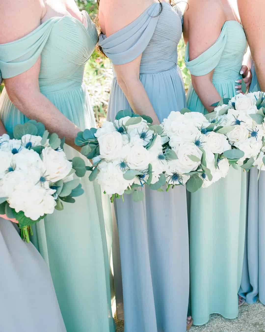 Mint Blue Bridesmaid Gowns