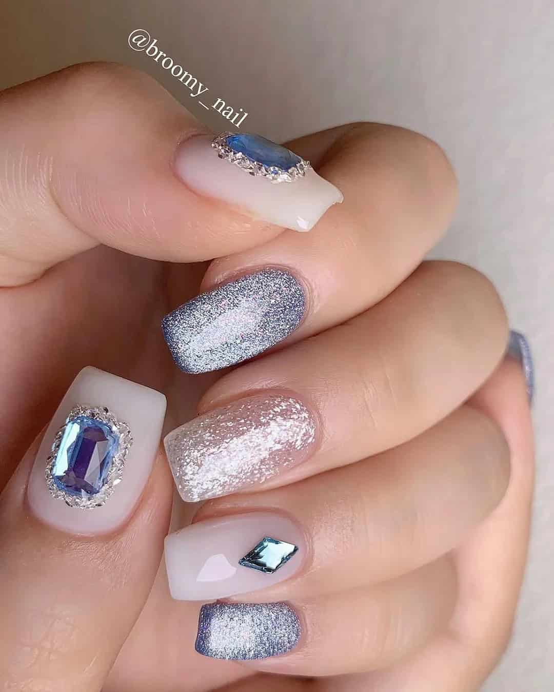 Manicure With Rhinestones