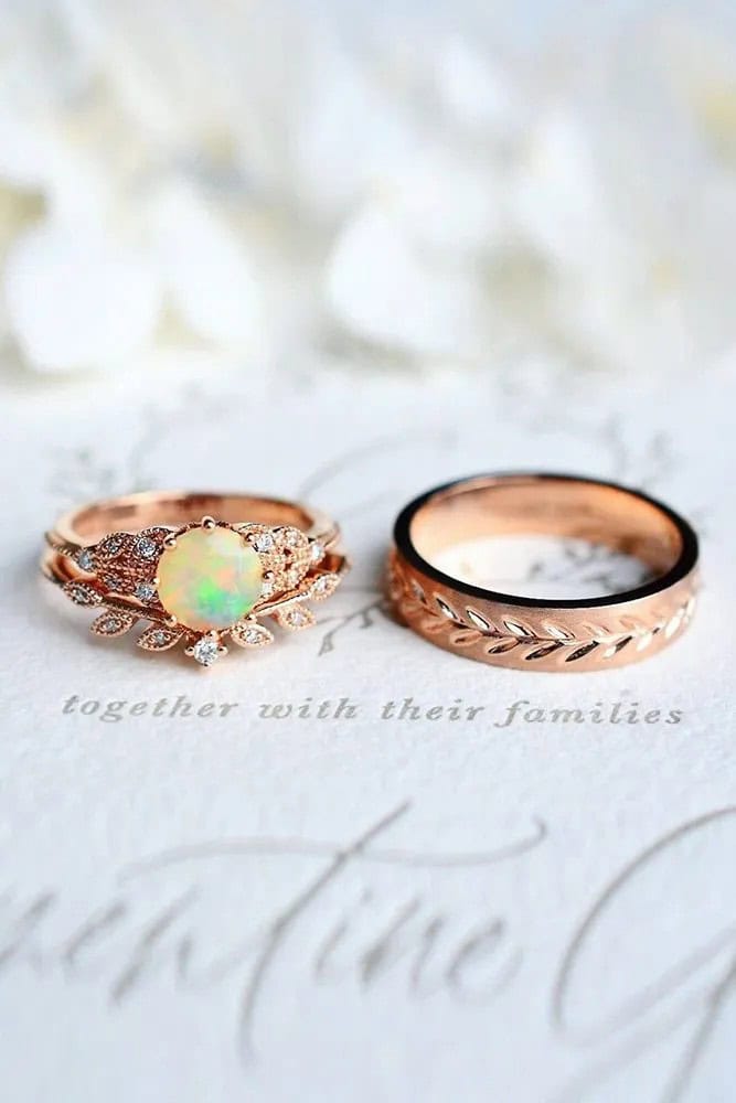 Floral Opal Rings