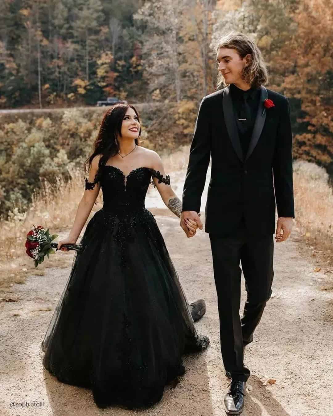 Gothic Black Wedding Dresses