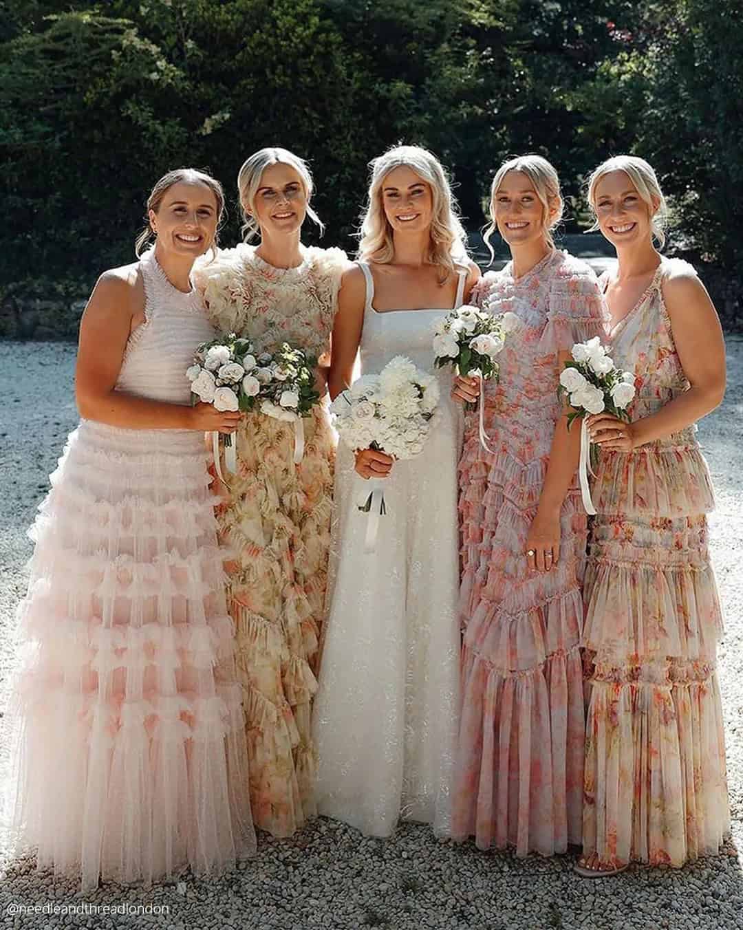 Mixed Floral Bridesmaid Dresses