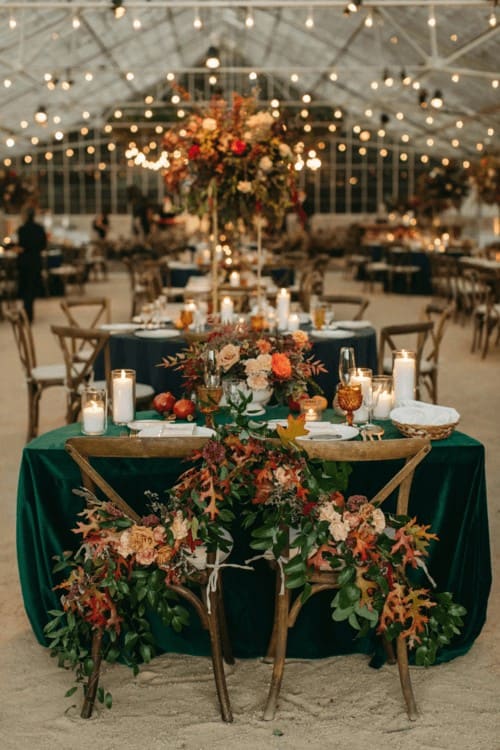 Green reception tables