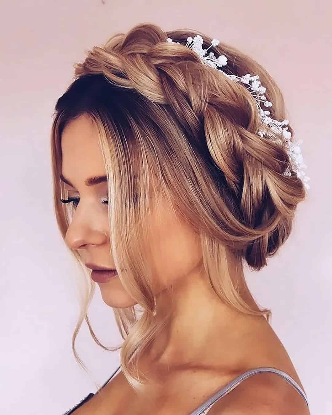 Stylish Crown With Milkmaid Braids