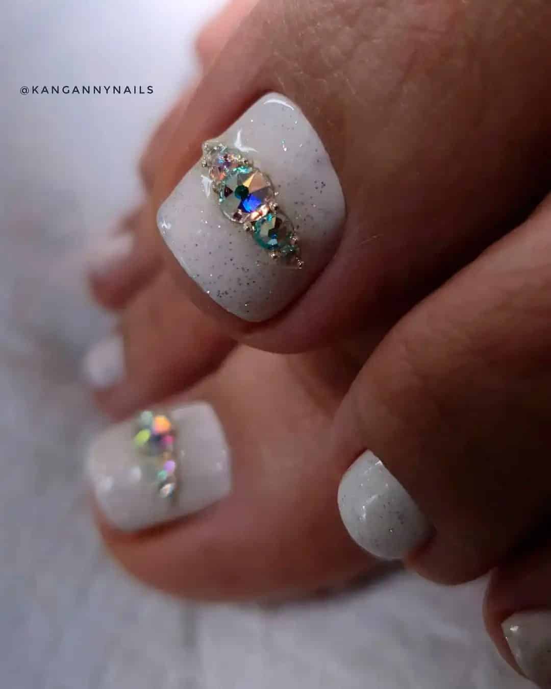 White Toe Nail Designs