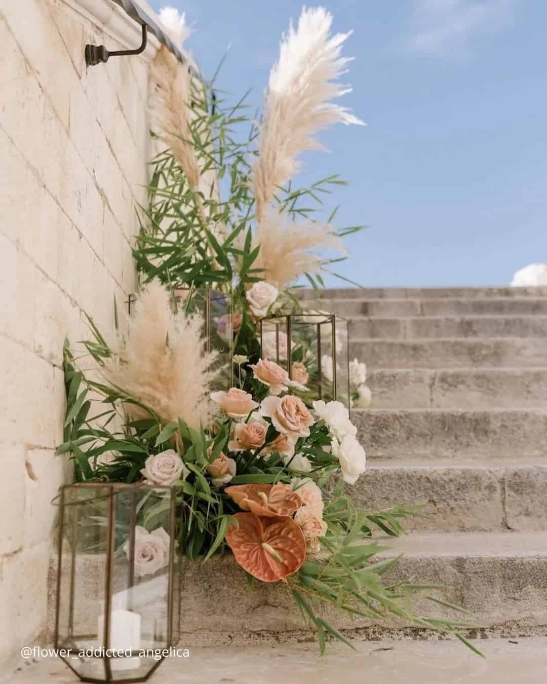 Cheap Boho Wedding Decor Ideas With Pampas Grass