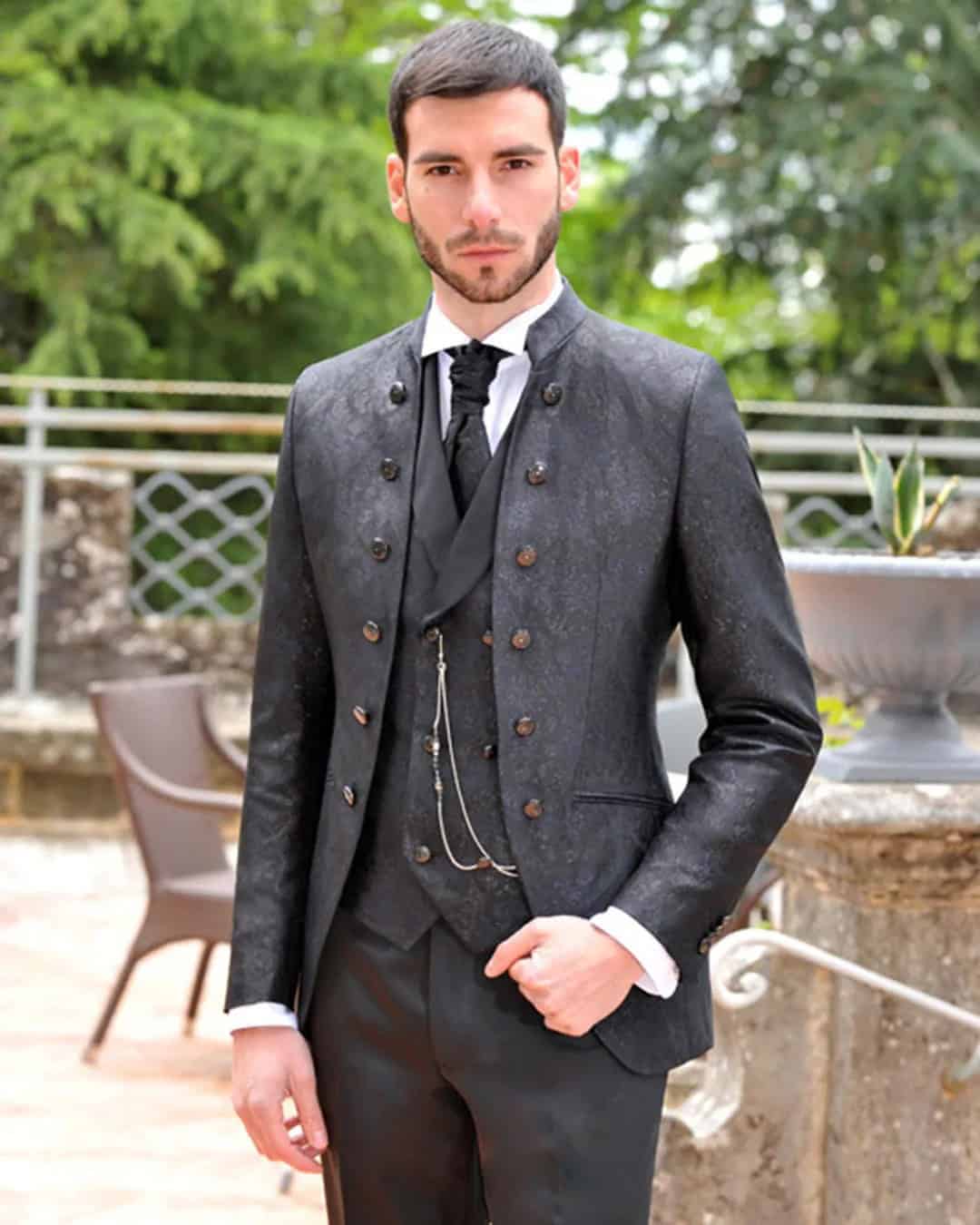 Black Suit Ideas For Wedding With Vest