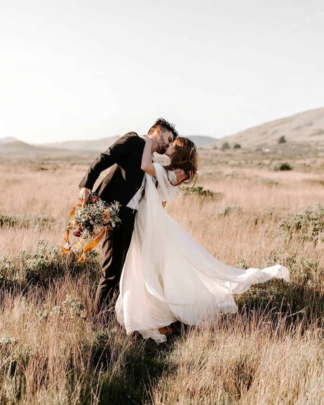 Gentle Wedding Kiss