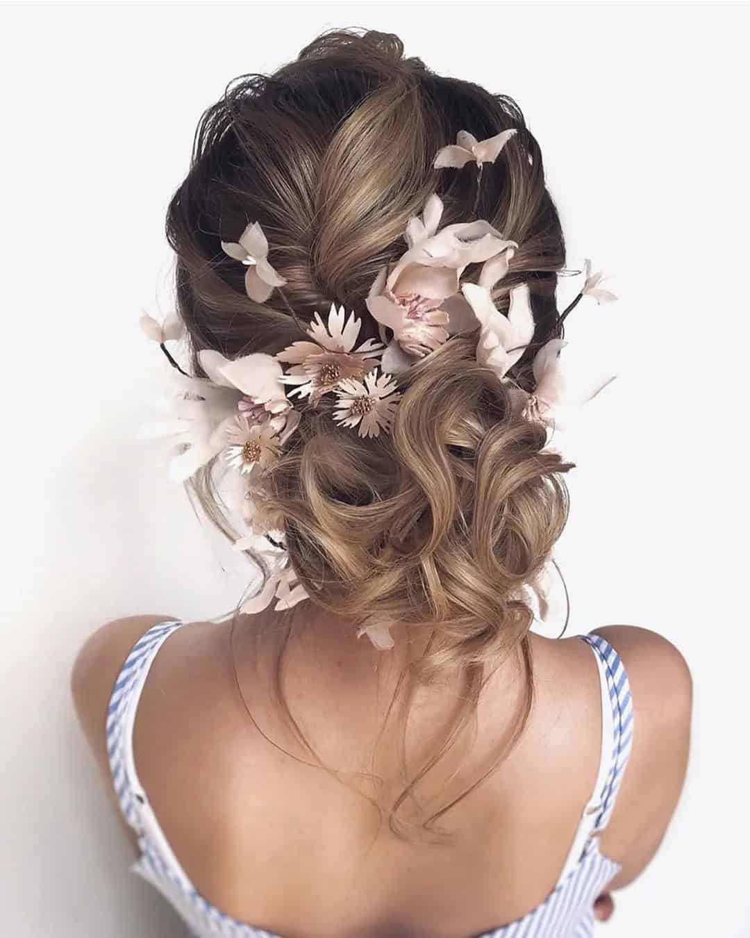 Rustic Bridal Updos for Medium Hair