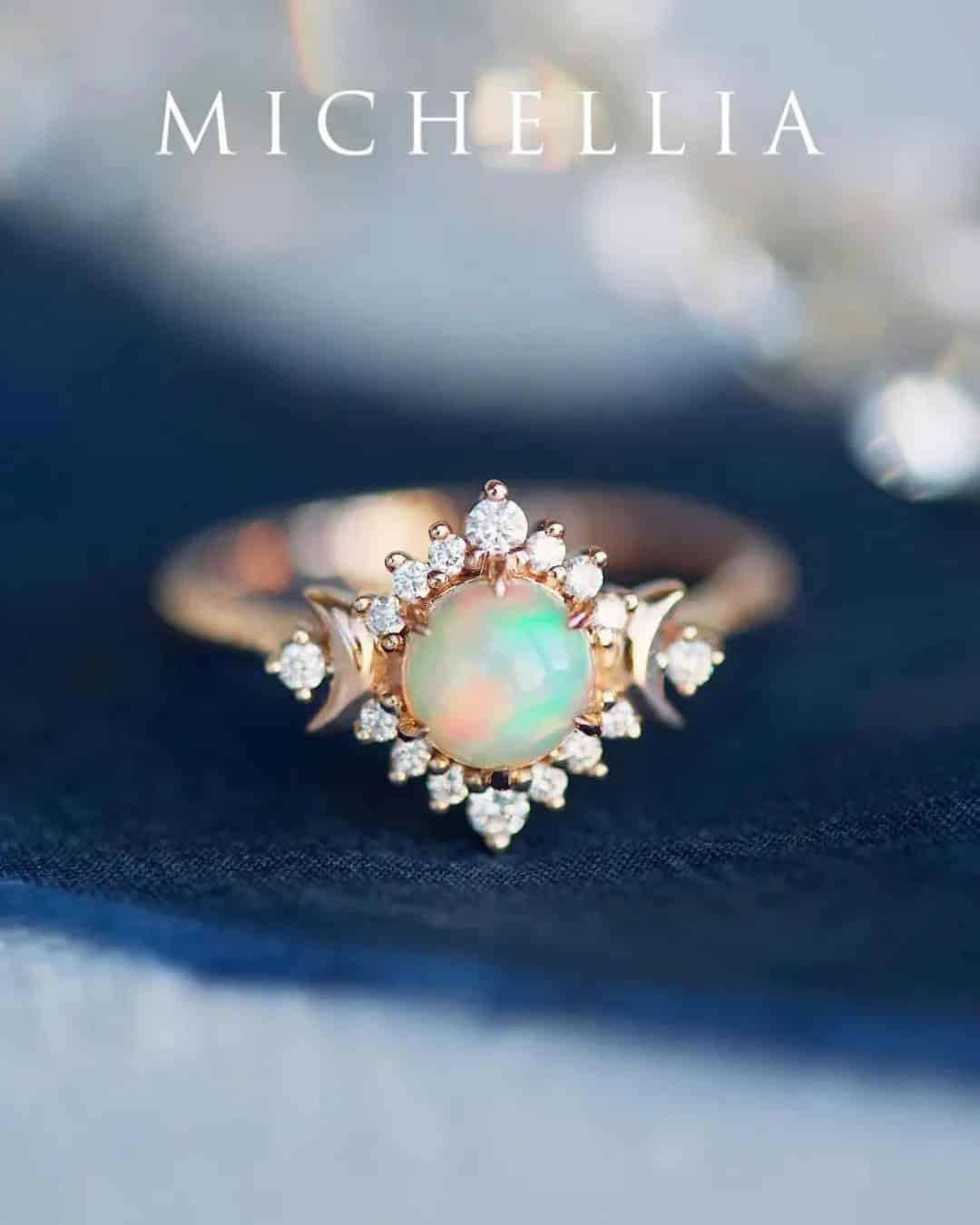 Unique And Modern Engagement Rings With Opal