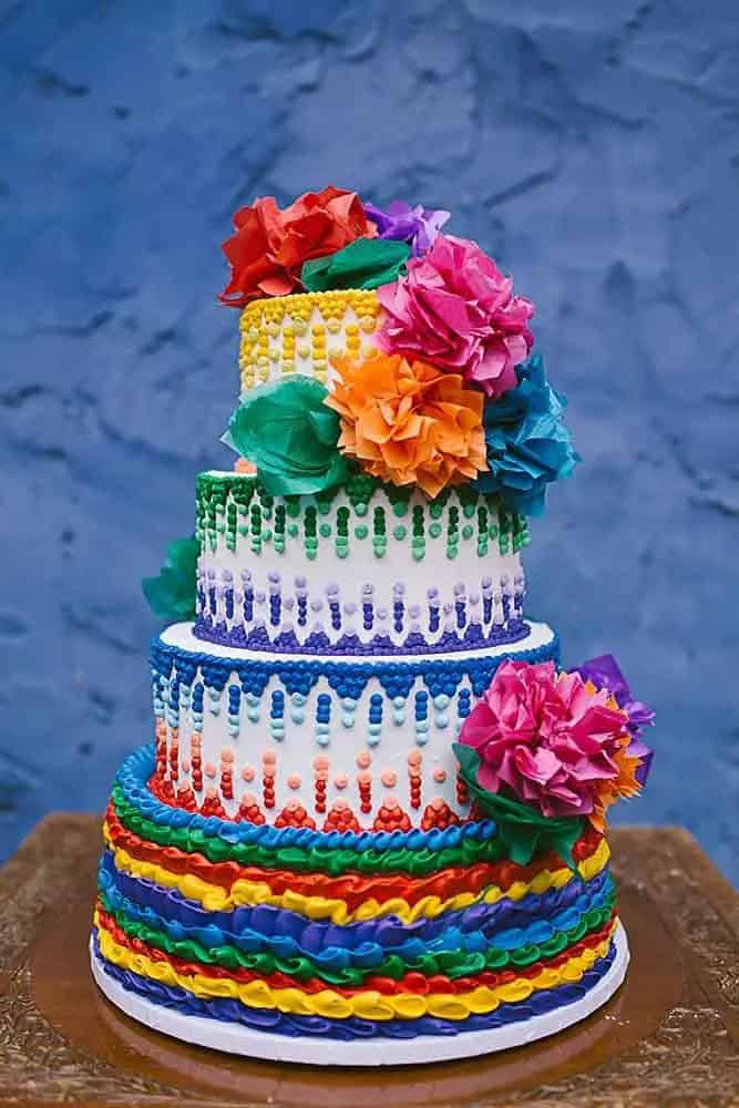 Traditional Hand-painted Mexican Wedding Cake Ideas