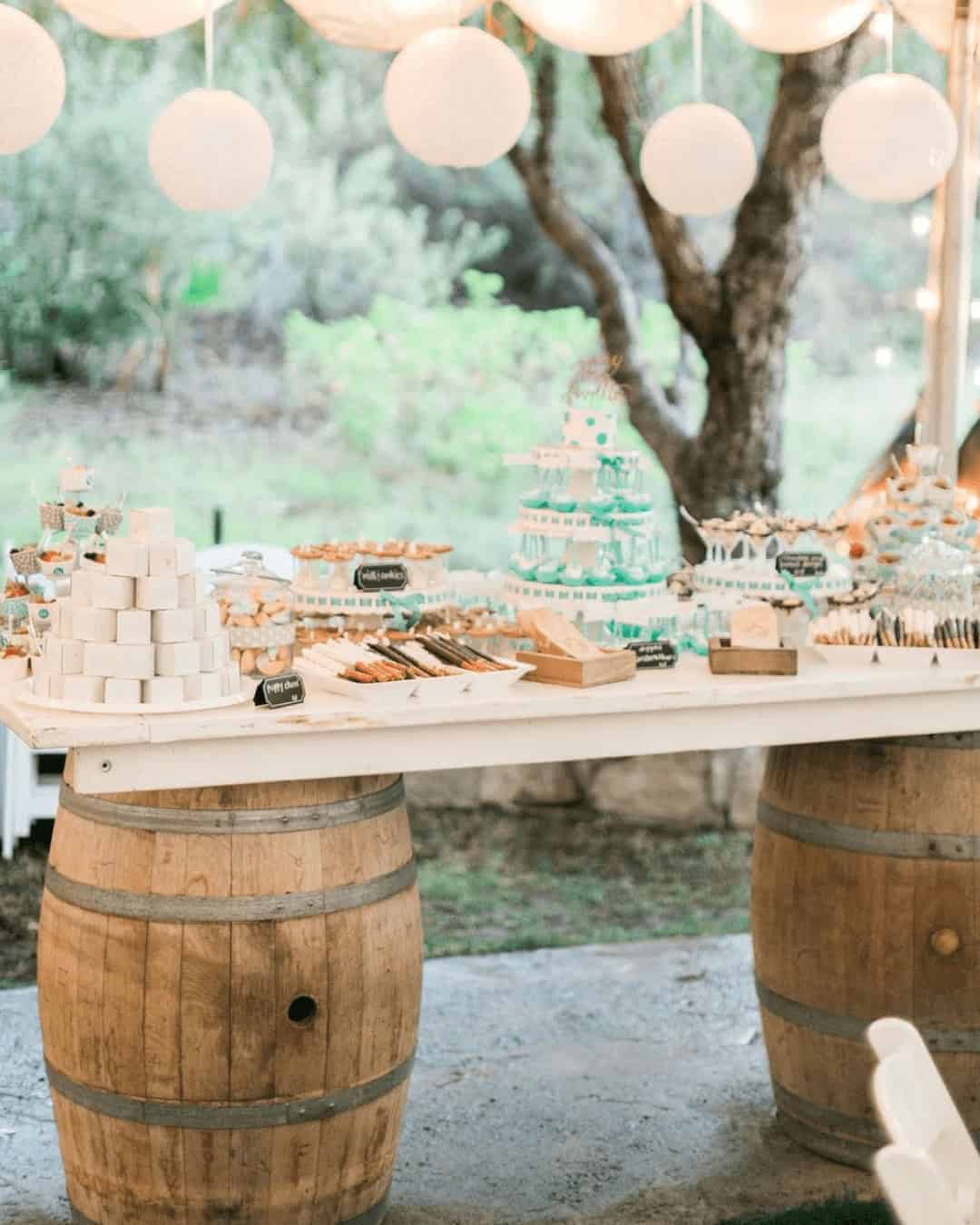 Stunning Barrel-Based Dessert Tables