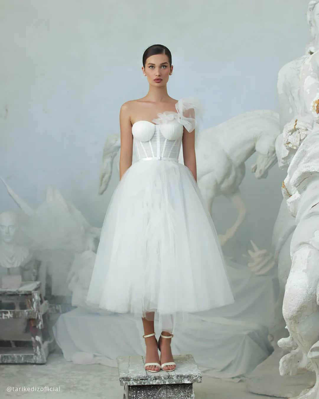 White Tea Length Wedding Dresses