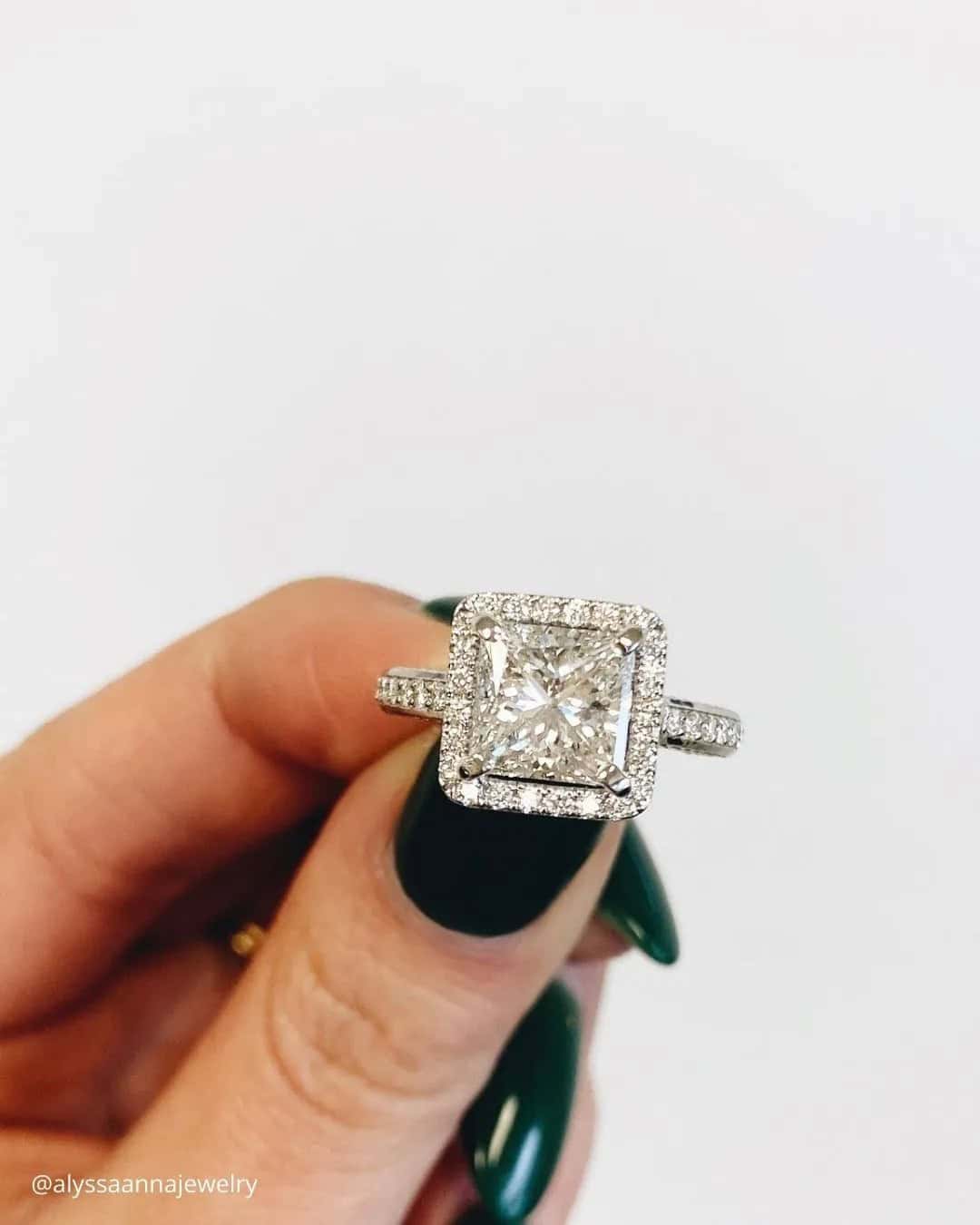 Halo Princess Cut Engagement Rings