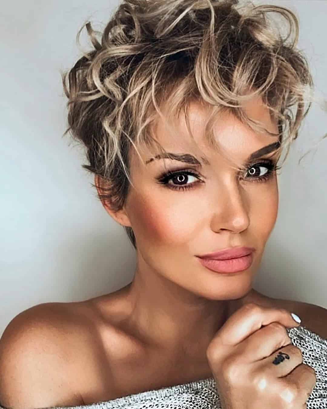 Curly Wedding Style For Pixie Cut