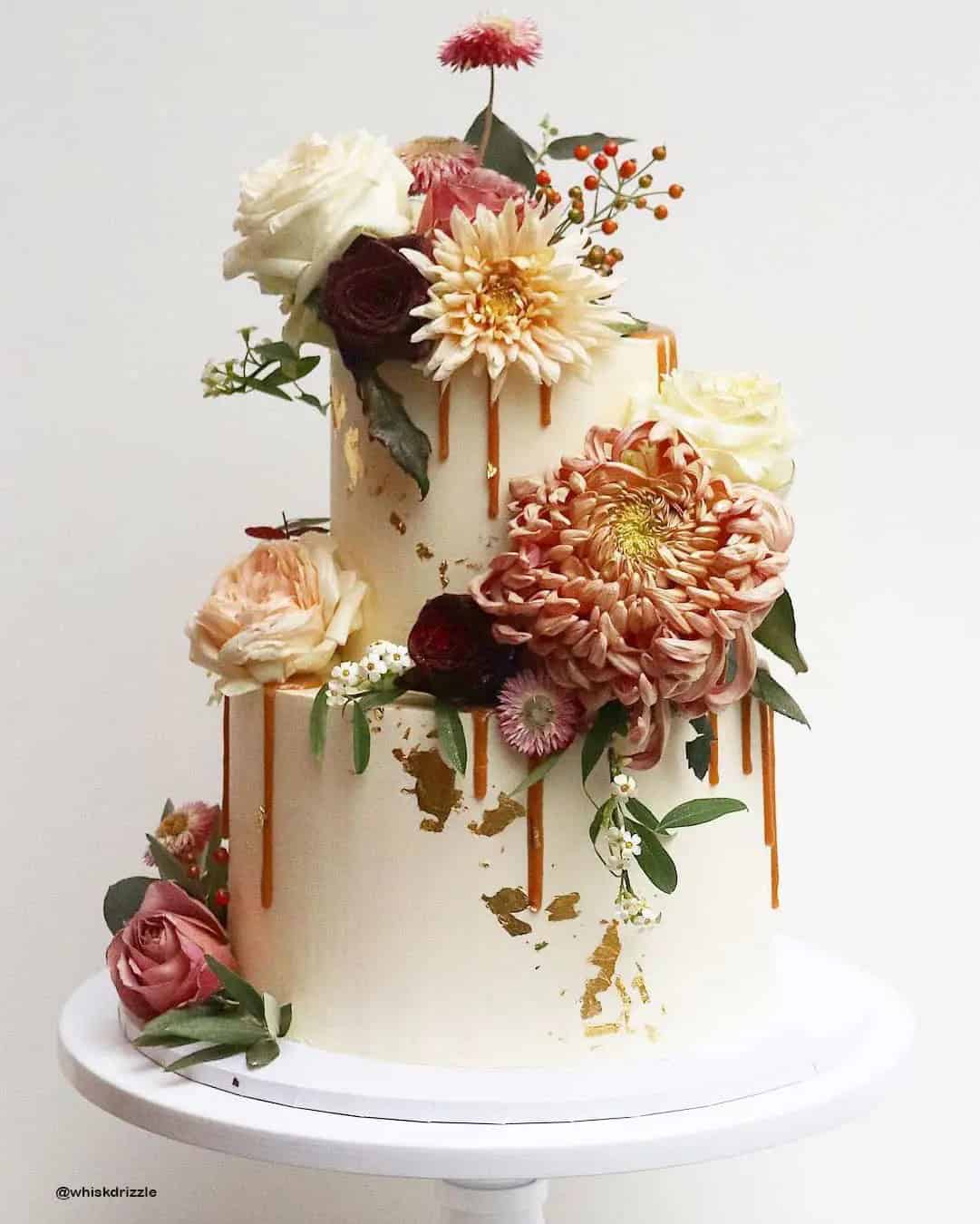 2-tier Fall Wedding Cakes