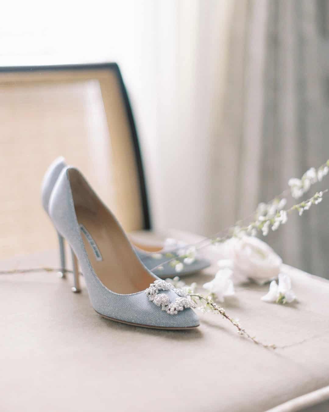 Blue Shoes in Cinderella Style