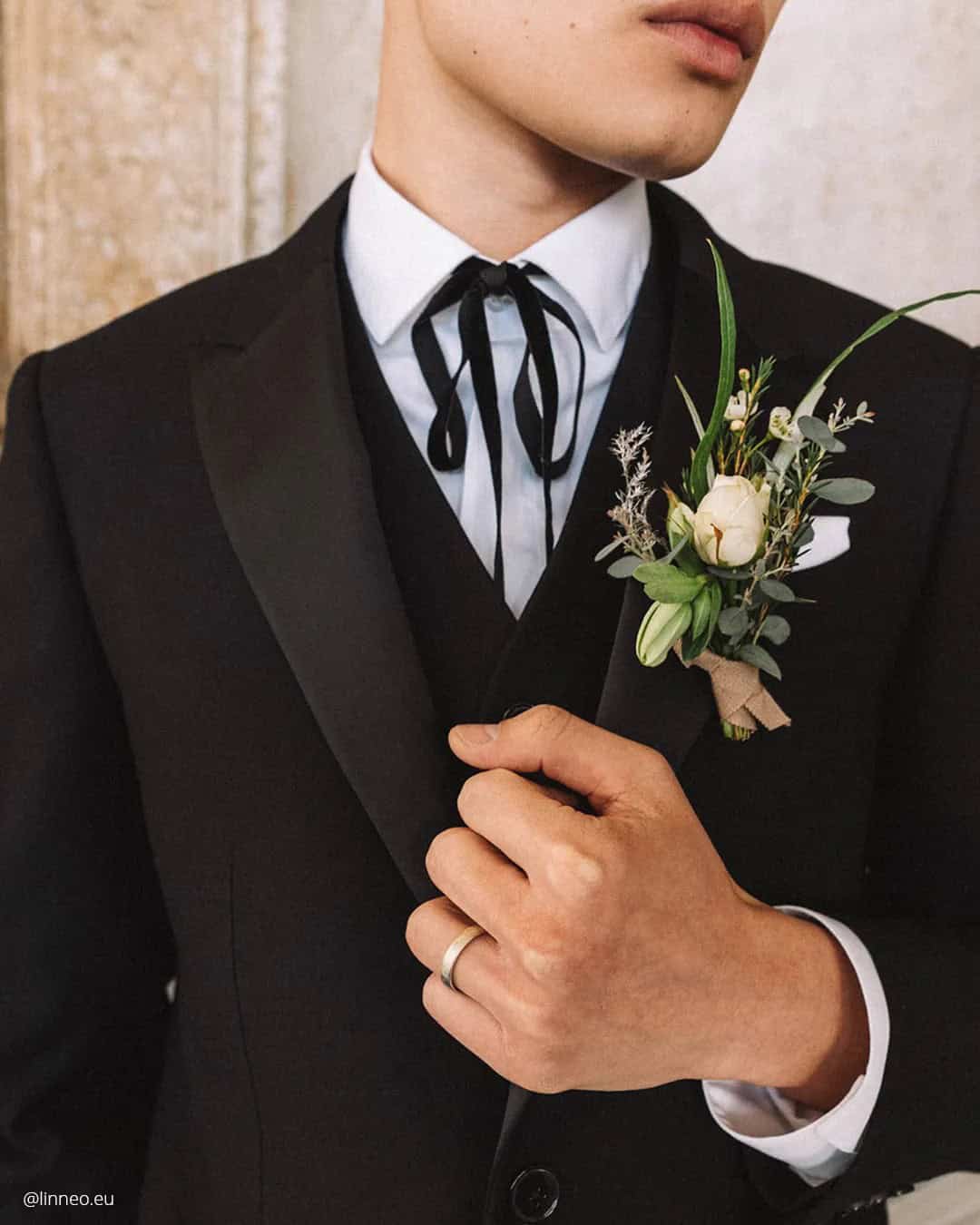 Black Suit Ideas For Wedding With Vest