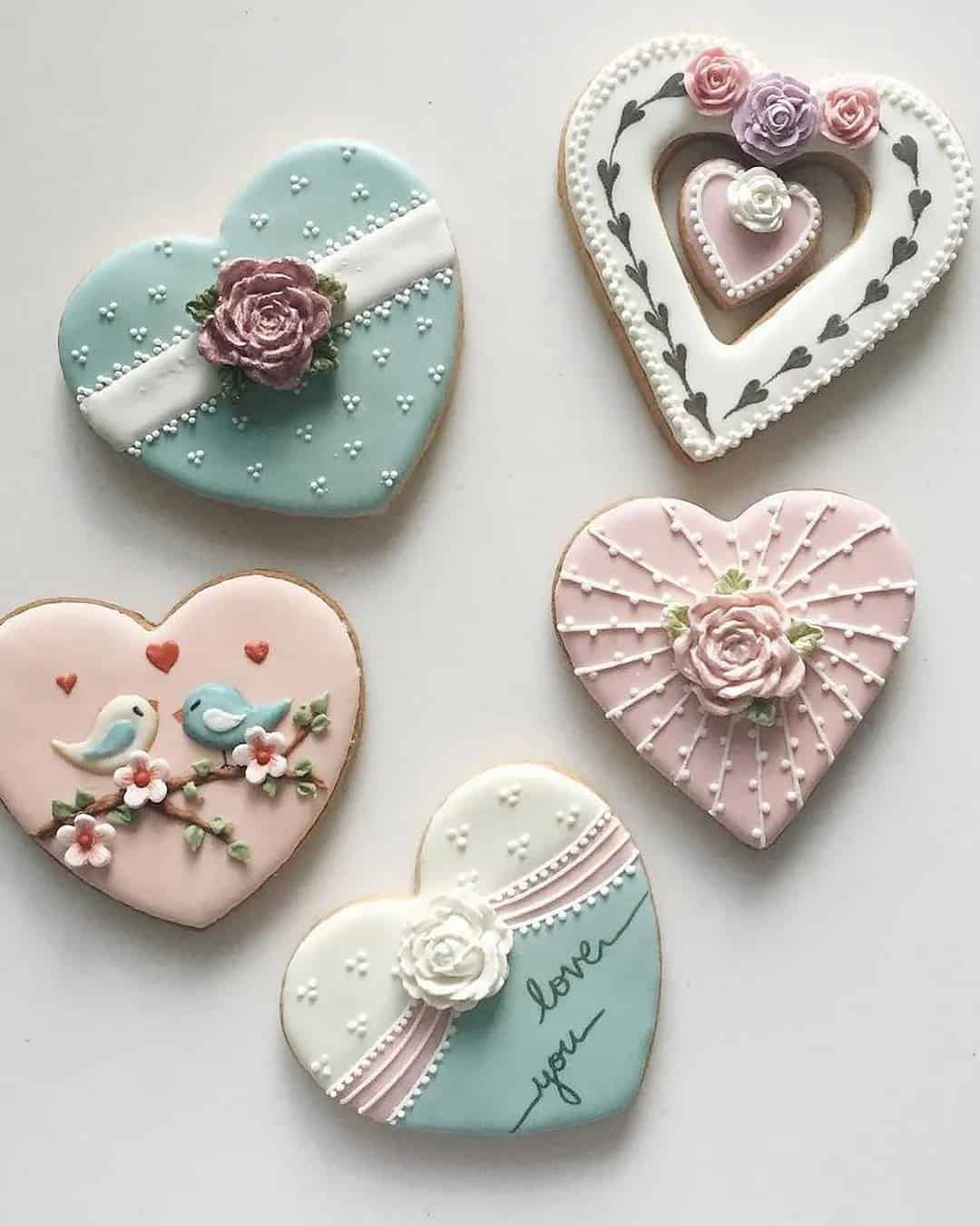 Wedding Cookies Decorated With Flowers