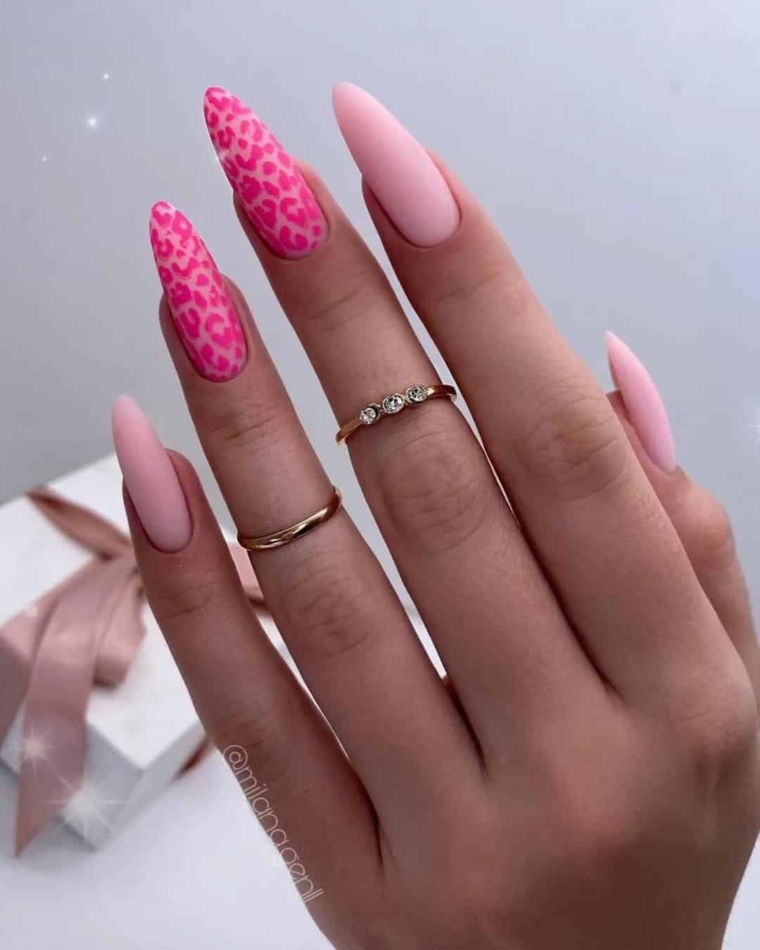 Pink Nails For A Bridesmaid