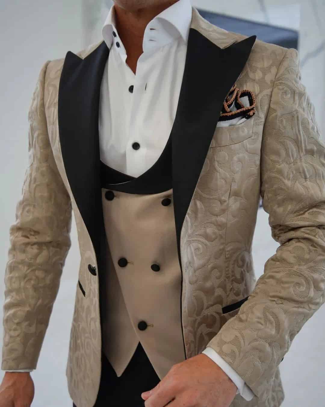 Black and Gold Wedding Guest Attire For Men