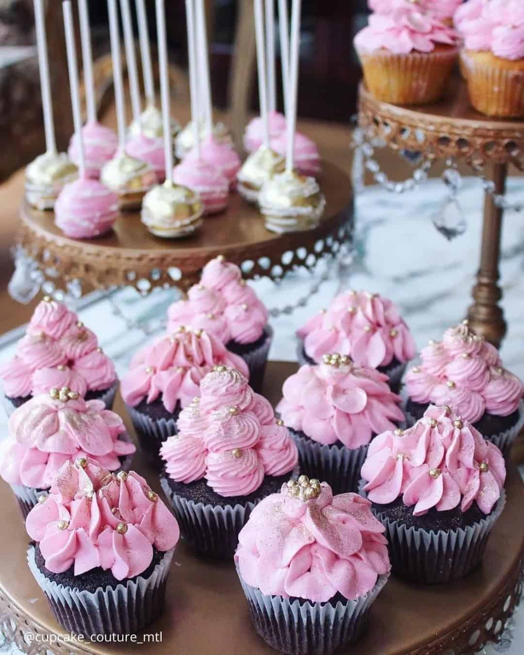 Delicate Pink Vintage Cupcakes