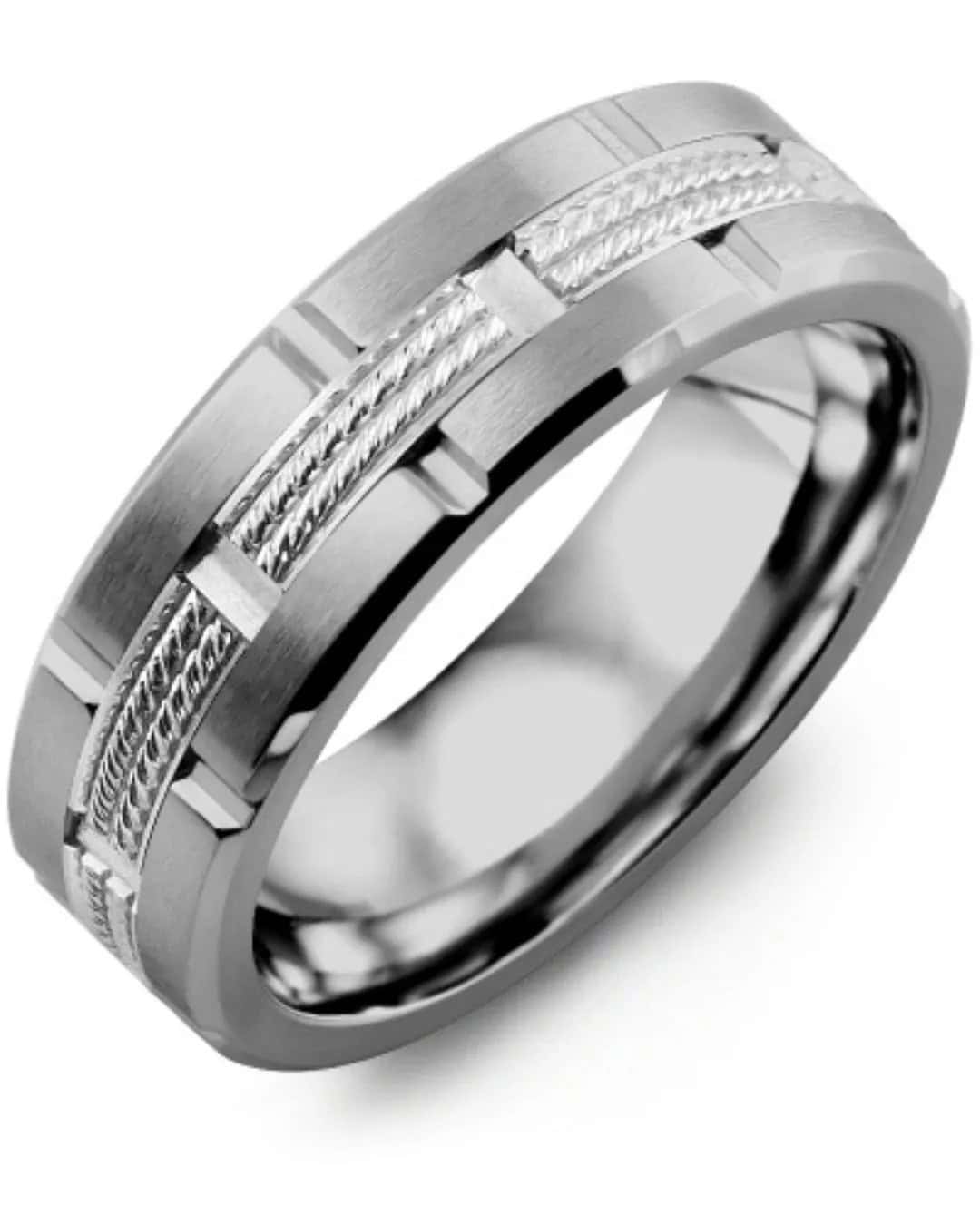 Simple And Classic Black Tungsten Wedding Band