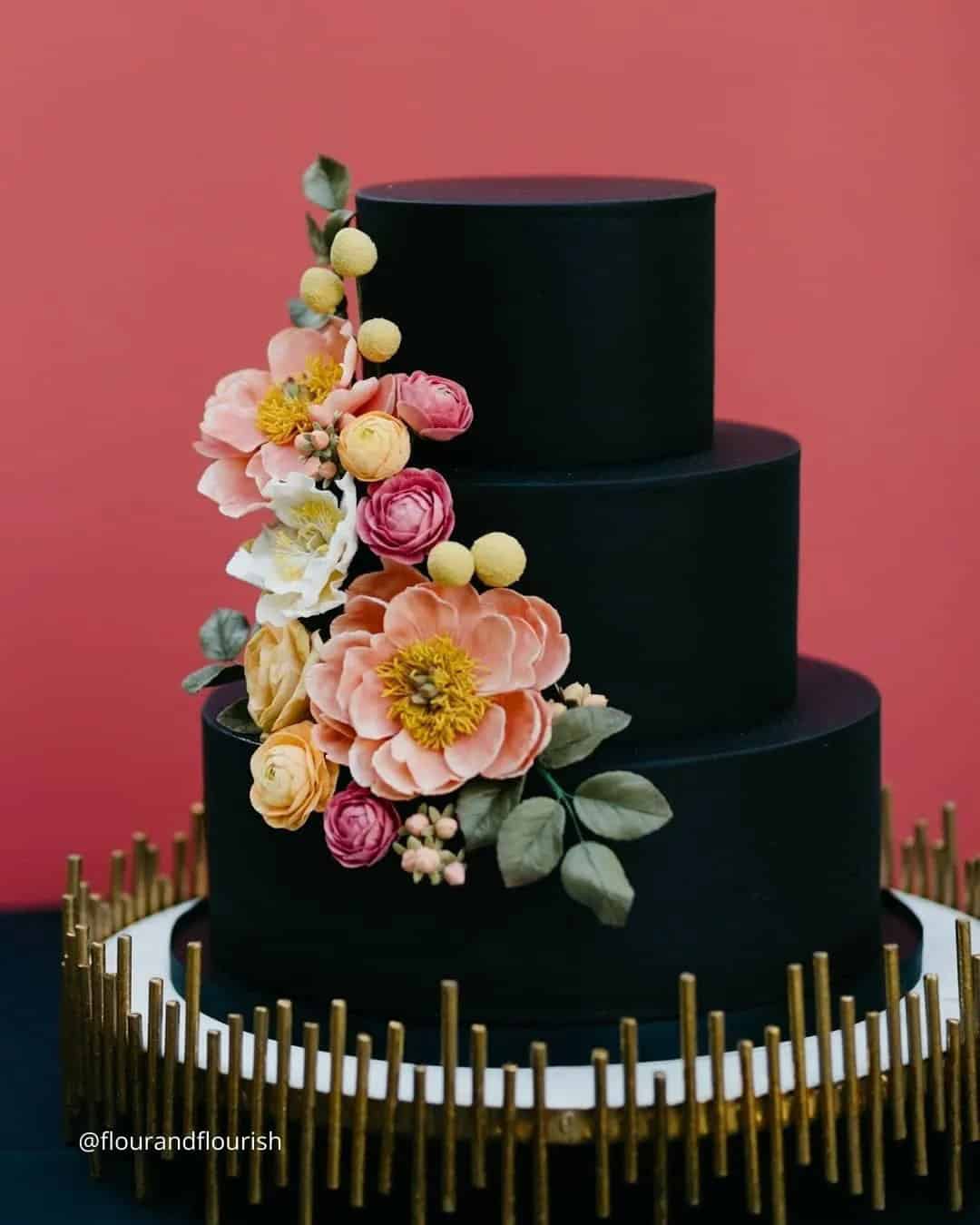 Elegant Black And Gold Cakes