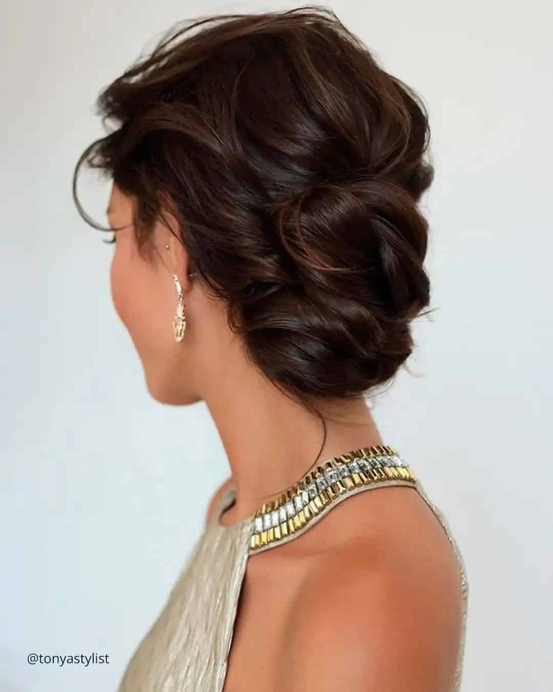 Swept-Back Low Bun Hairstyles