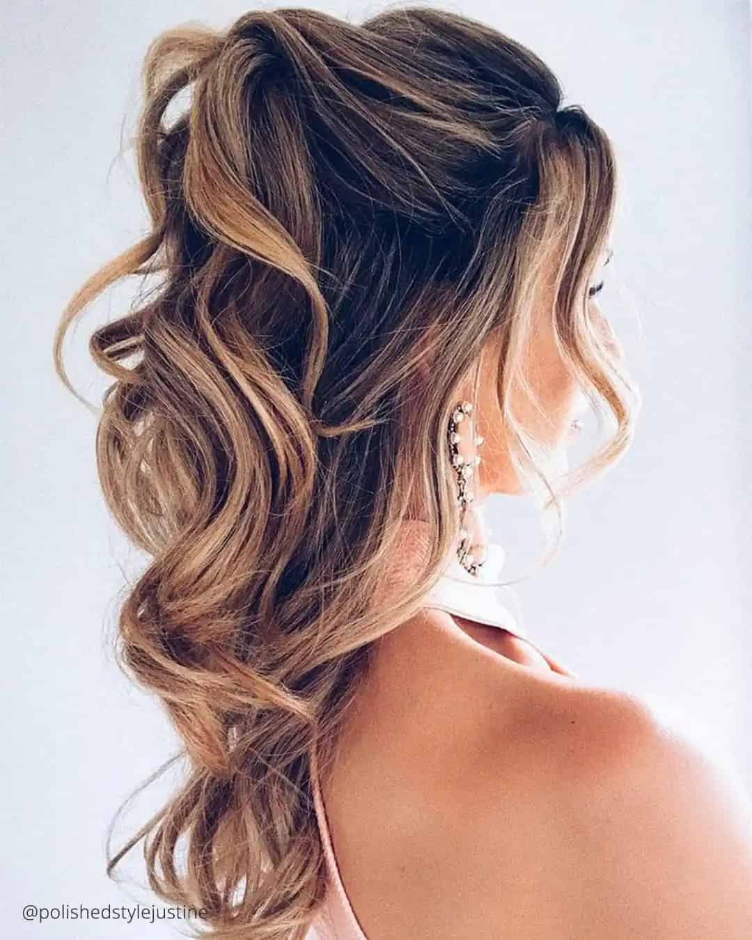 Medium Length Hair Half Up Half Down Wedding Hairstyles