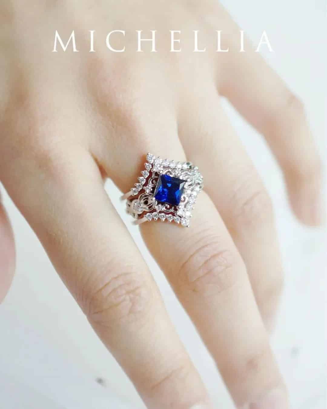 Sapphire Engagement Rings In White Gold