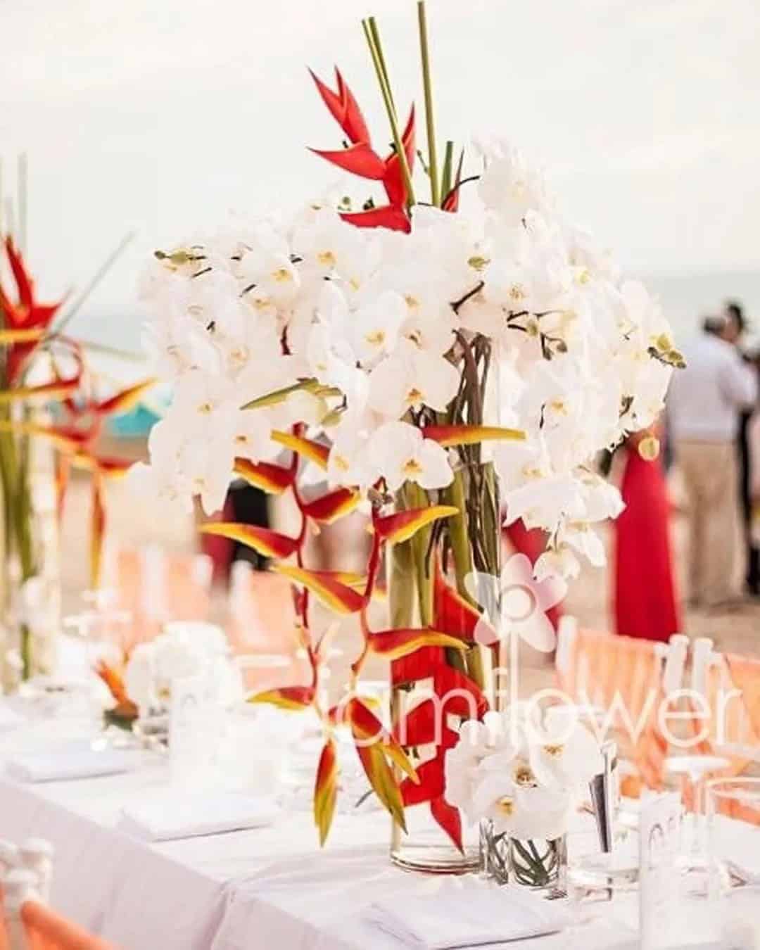 Red And White Flower Arrangements