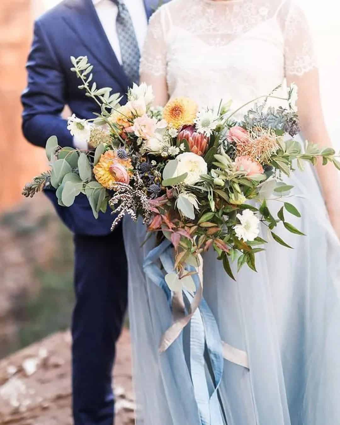 Gray And Navy Colors For A Fall Wedding