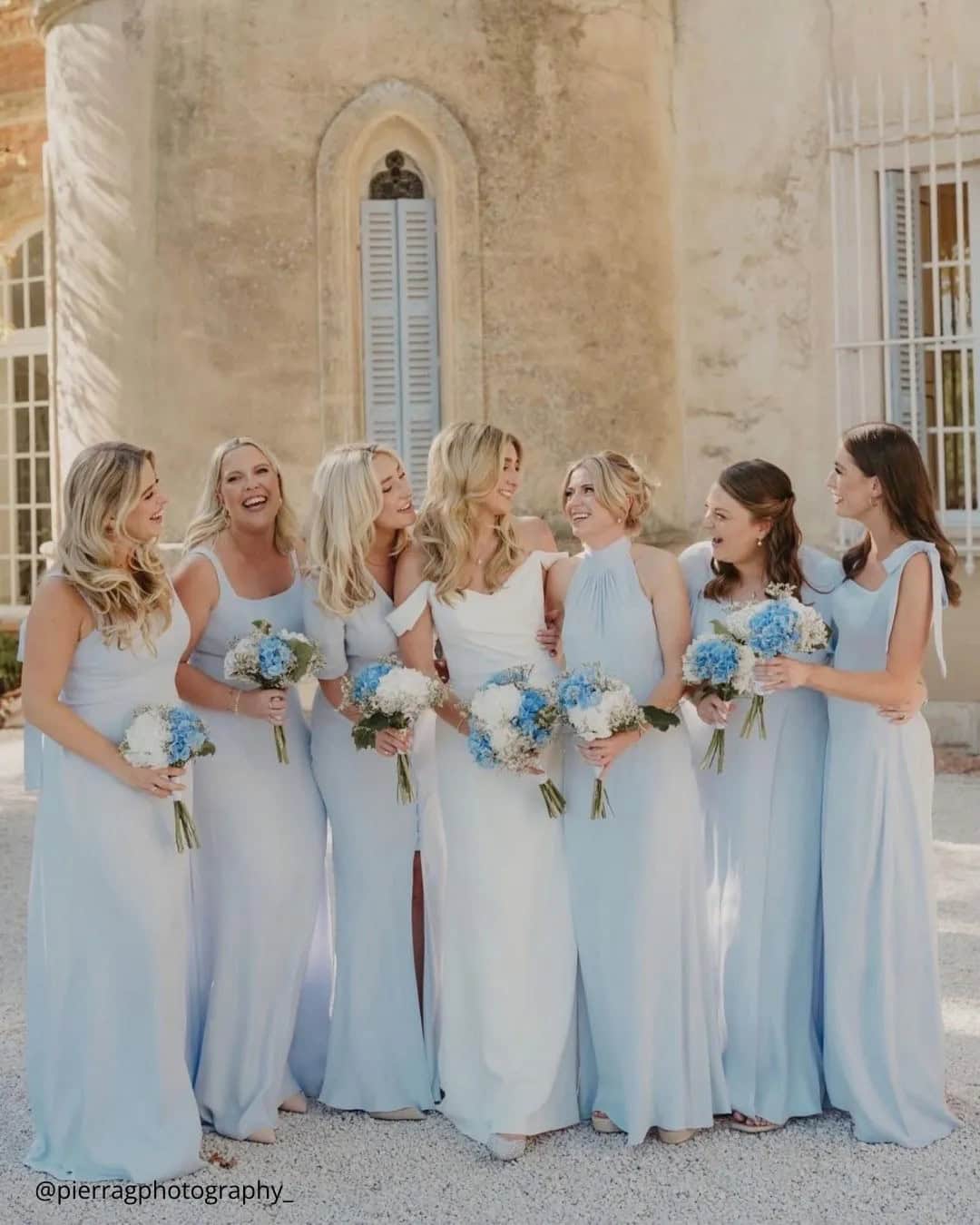 Gorgeous Blue Bridesmaid Wedding Bouquets