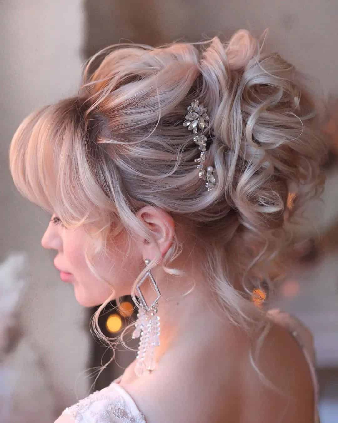 Wedding Hairstyles With Bangs For Medium Hair