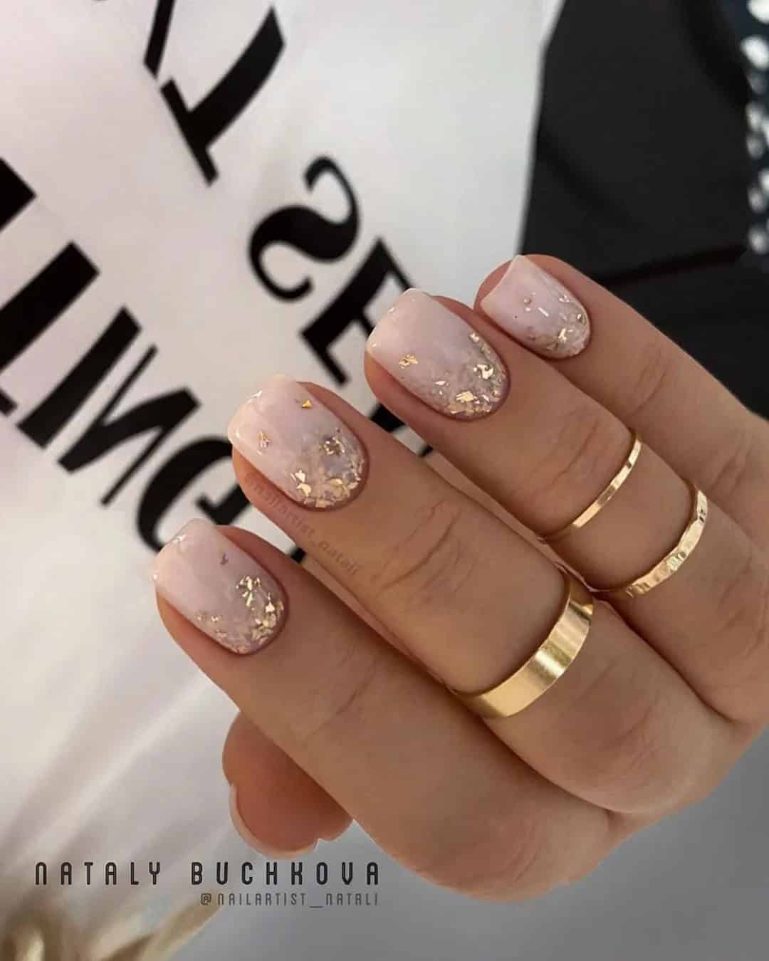 Ombre Champagne Bridal Nails